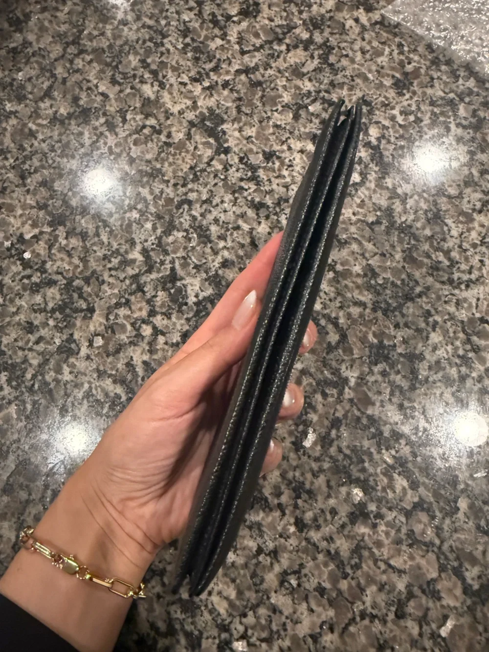 Bulgari Black Textured Leather Card Holder Wallet